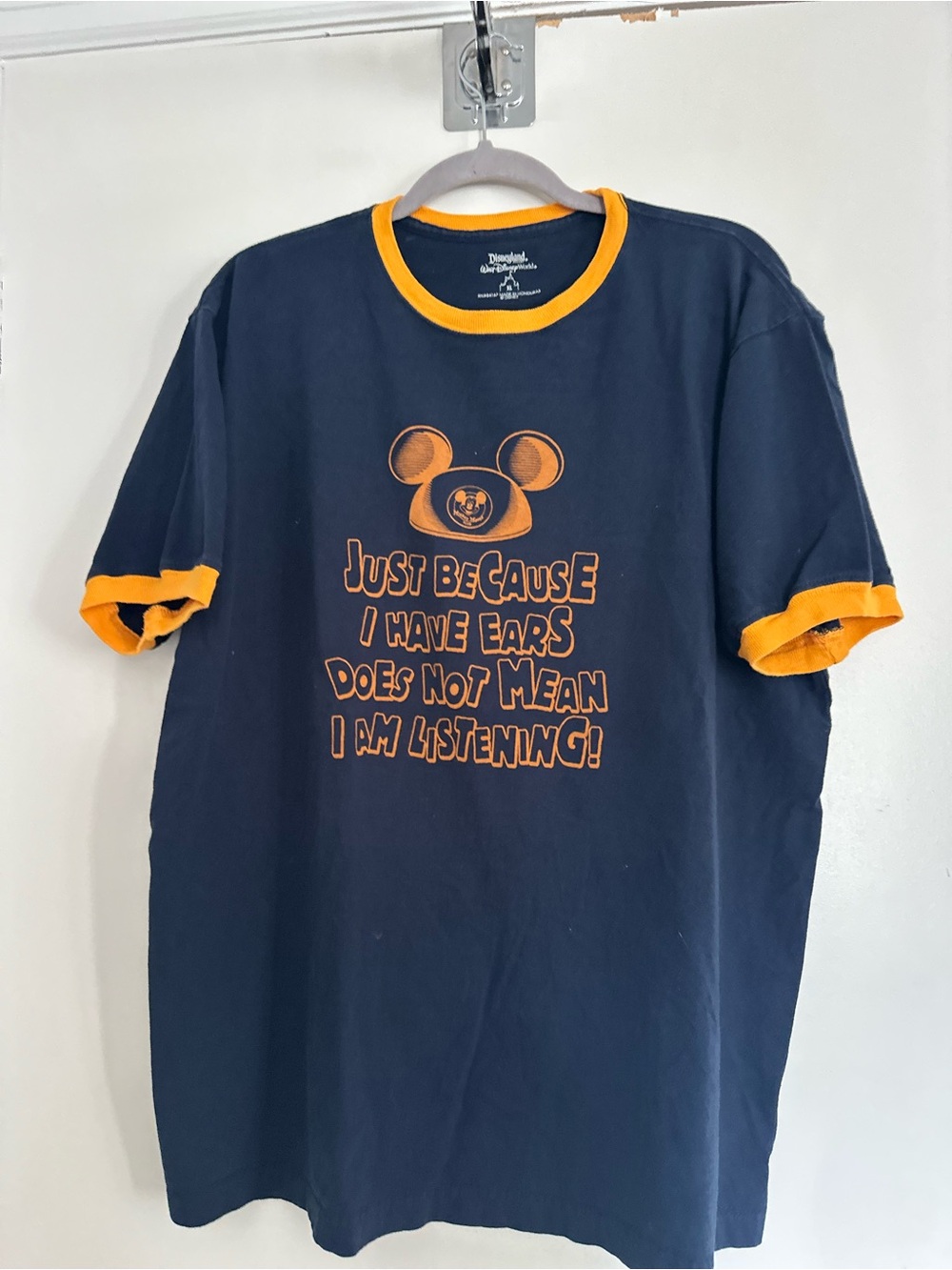 Disney Ringer Tee Just Because I Have Ears Does Not Mean I Am Listening T-shirt.